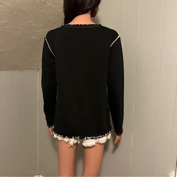 Maaji All Aboard Reversible Athleisure Sweater Black & Geometric Print Small - Picture 10 of 15